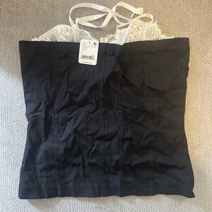 Free People Black Lace Corset Top NWT Strapless Bustier